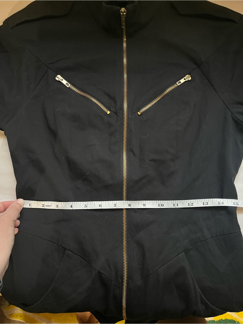 Esther Perbandt Marfa Overalls Black Zip-Front Short Sleeve Romper 36 - Picture 15 of 16